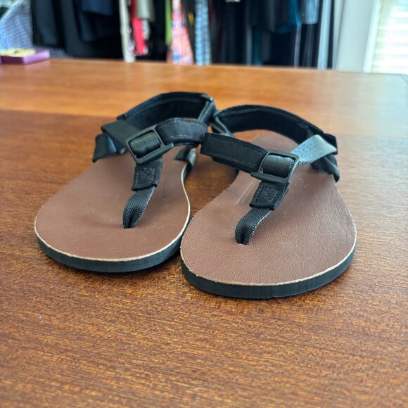 Worn Once! Shamma Barefoot ZeroDrop Vibram Sole Black & Brown Sandals - Size 5.5 - Picture 3 of 9